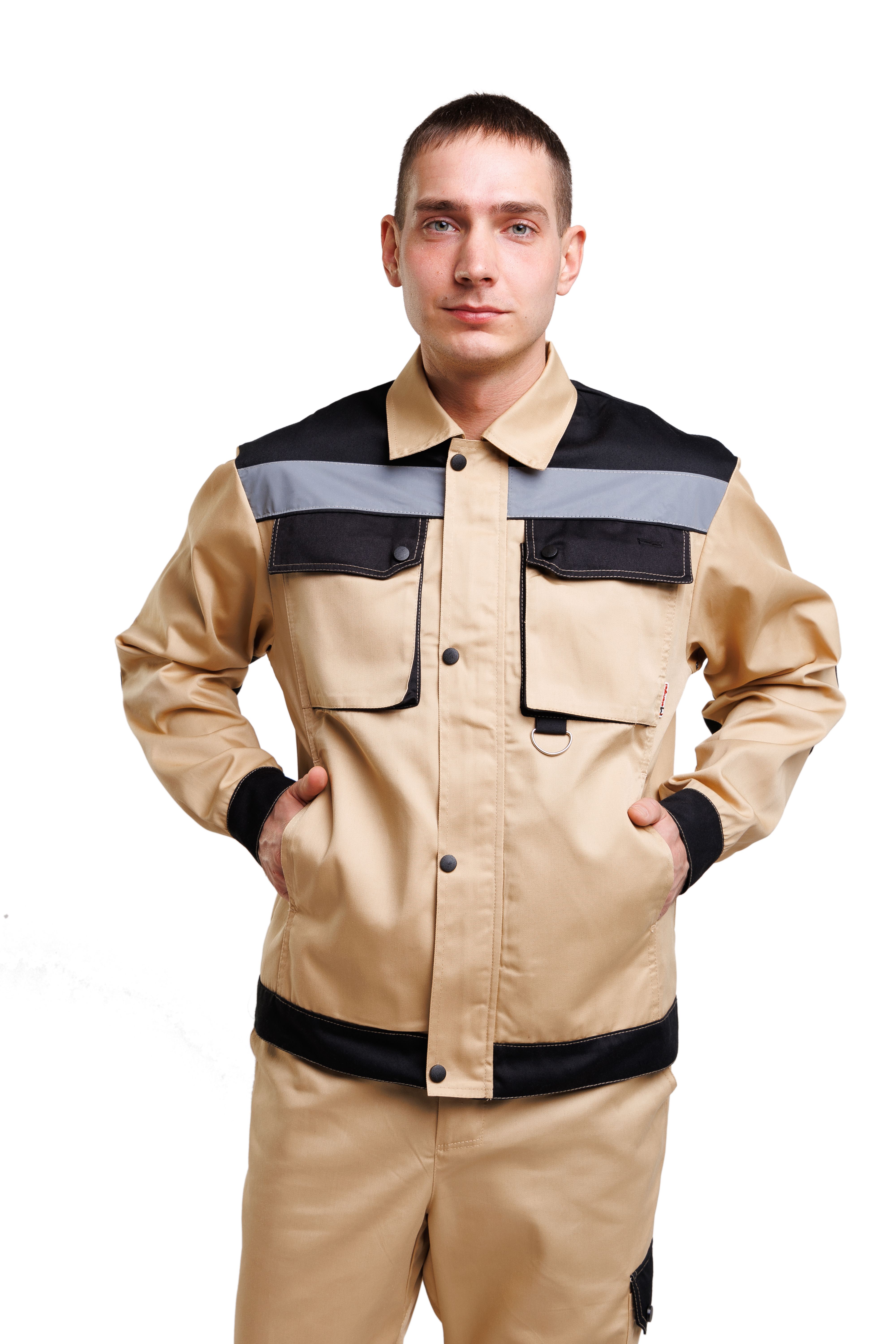 Костюм Кан, куртка+брюки бежево-черный