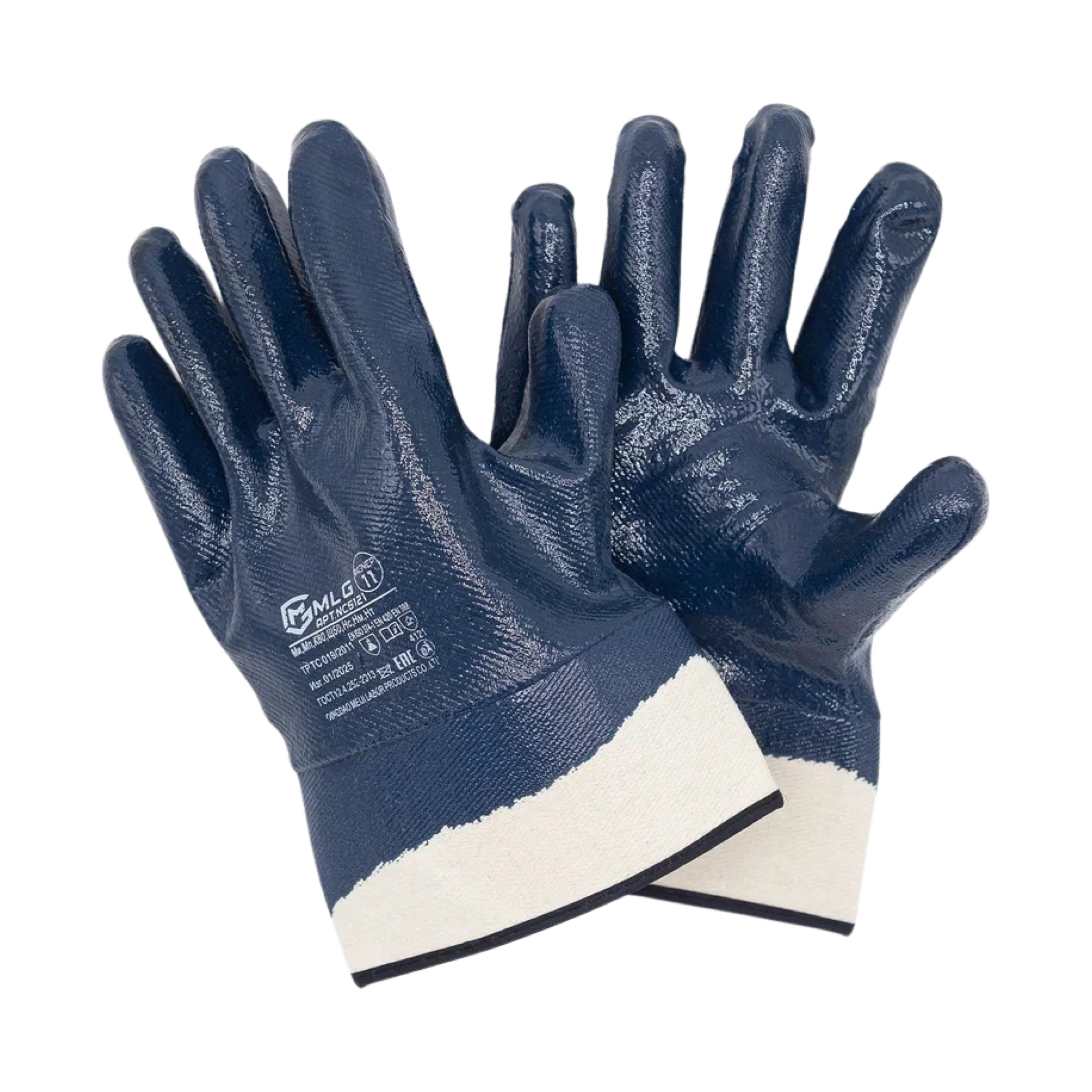 Перчатки MLG хб с полным нитриловым покрытием NC5121, манжет крага