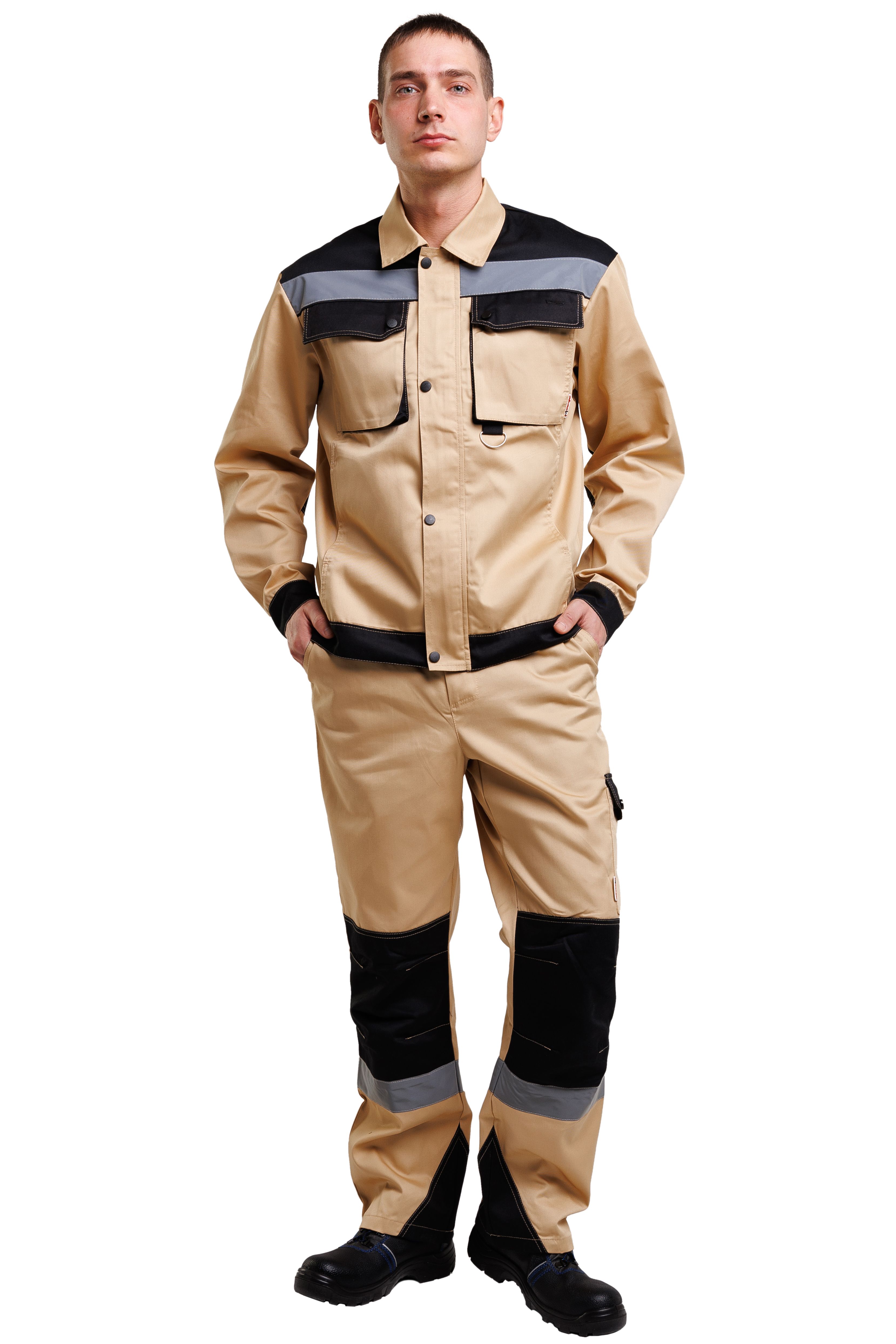 Костюм Кан, куртка+брюки бежево-черный