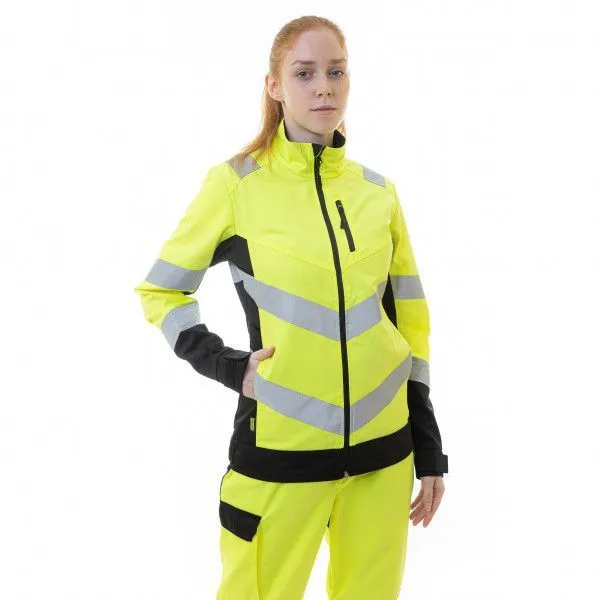 Куртка сигнальная женская  BRODEKS KS229, желтый/черный